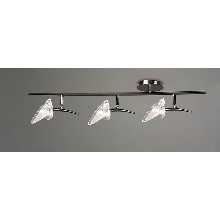 Mantra M0317BC Flavia Linear Spot Light 3 Light G9 Adjustable Heads Black Chrome