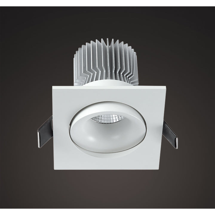 Mantra MC0080 Formentera Recessed Swivel Downlight 8cm Square 7W COB LED Matt White