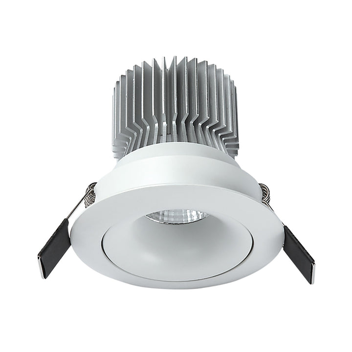 Mantra MC0078 Formentera Recessed Swivel Downlight 10.75cm Round 12W COB LED Matt White