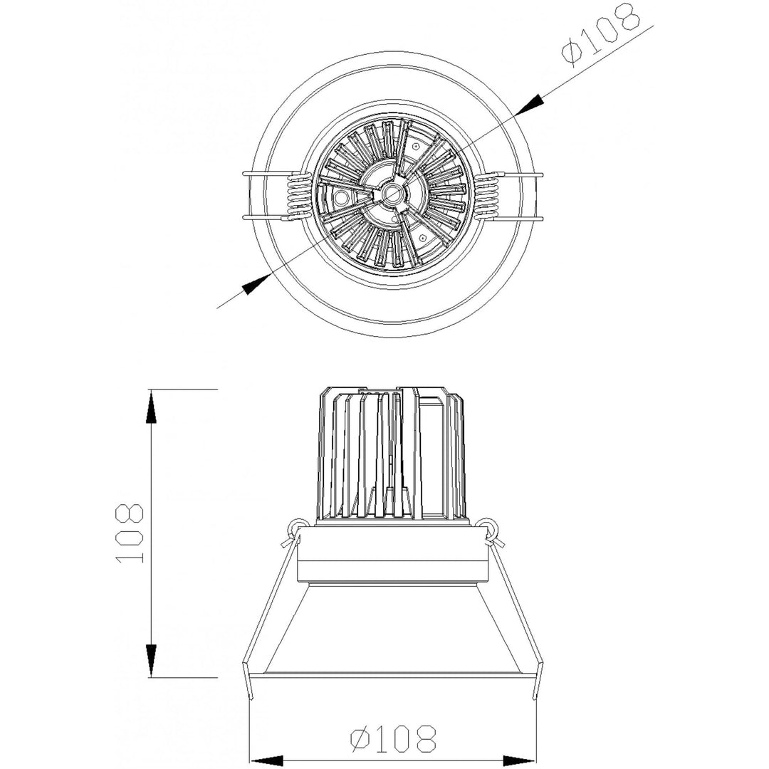 Mantra MC0074 Formentera Recessed Downlight 10.8cm Round 12W COB LED Matt White