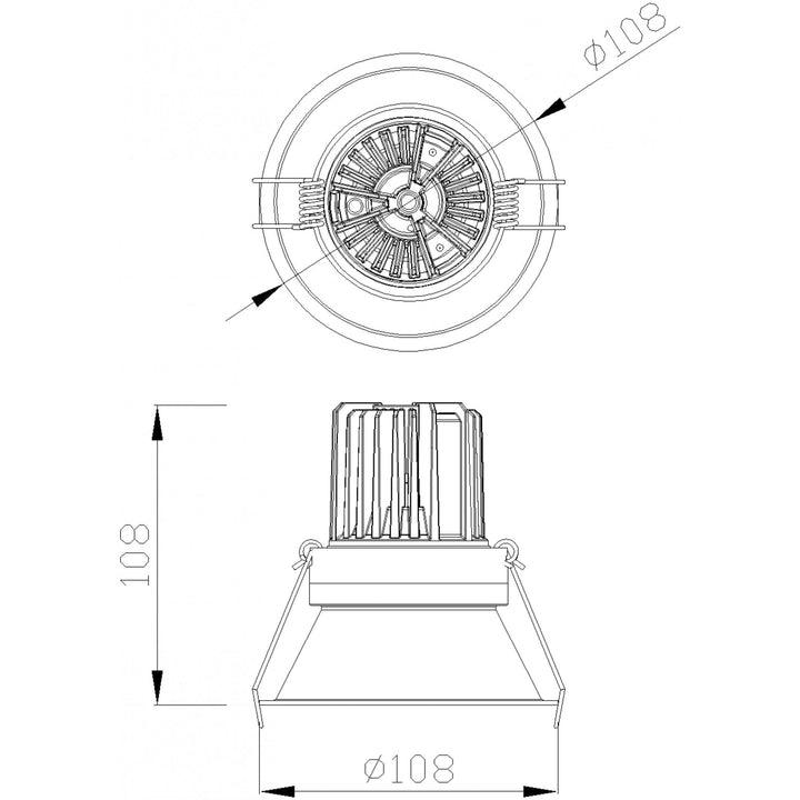 Mantra MC0073 Formentera Recessed Downlight 10.8cm Round 12W COB LED Matt White