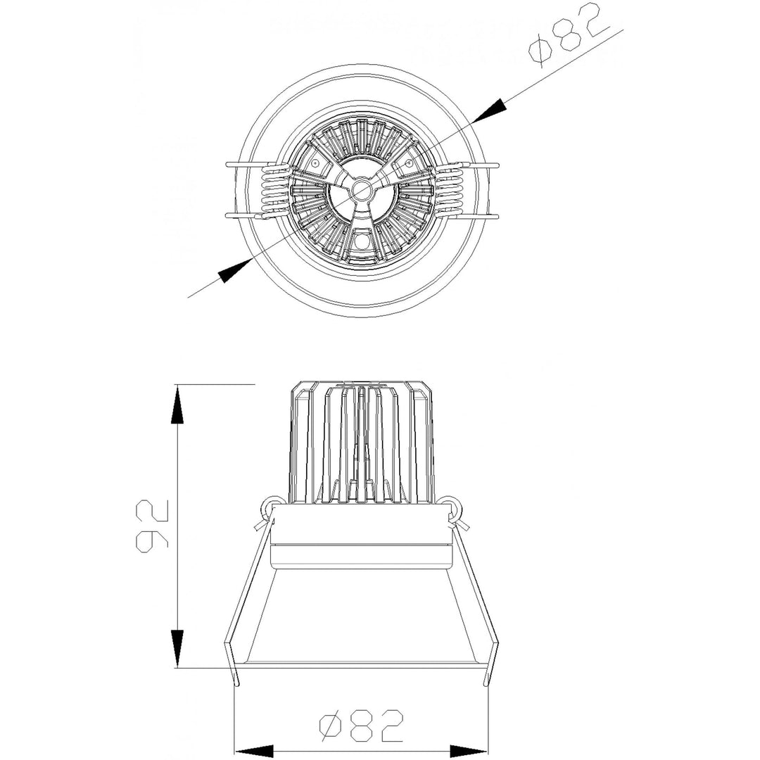 Mantra MC0071 Formentera Recessed Downlight 8.2cm Round 7W COB LED Matt White