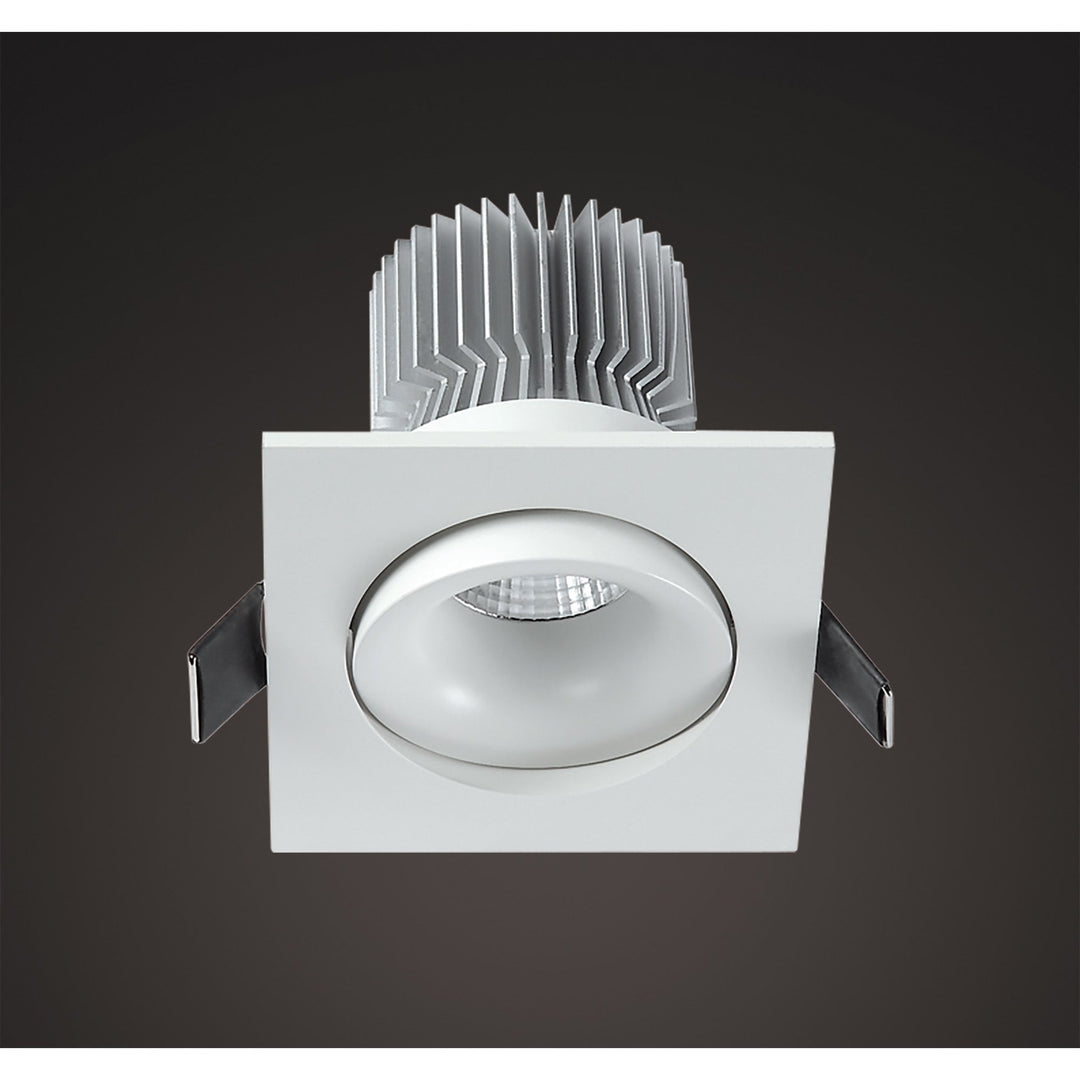 Mantra MC0079 Formentera Recessed Swivel Downlight 8cm Square 7W COB LED Matt White