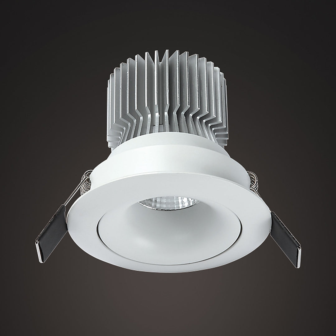 Mantra MC0077 Formentera Recessed Swivel Downlight 10.75cm Round 12W COB LED Matt White