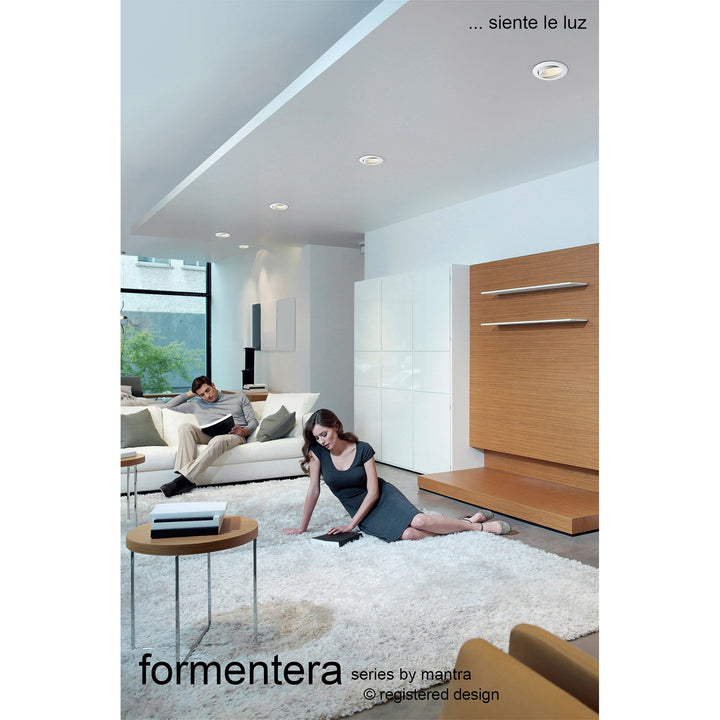 Mantra MC0077 Formentera Recessed Swivel Downlight 10.75cm Round 12W COB LED Matt White
