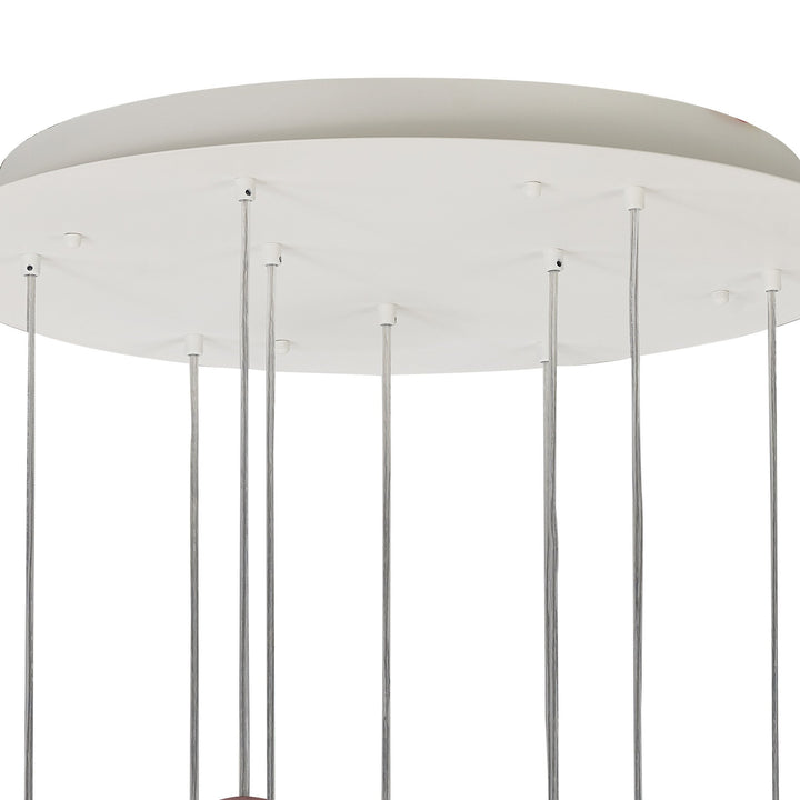 Mantra M7621 Galaxia Pendant Round 9 Light White/Grey/Red Cement