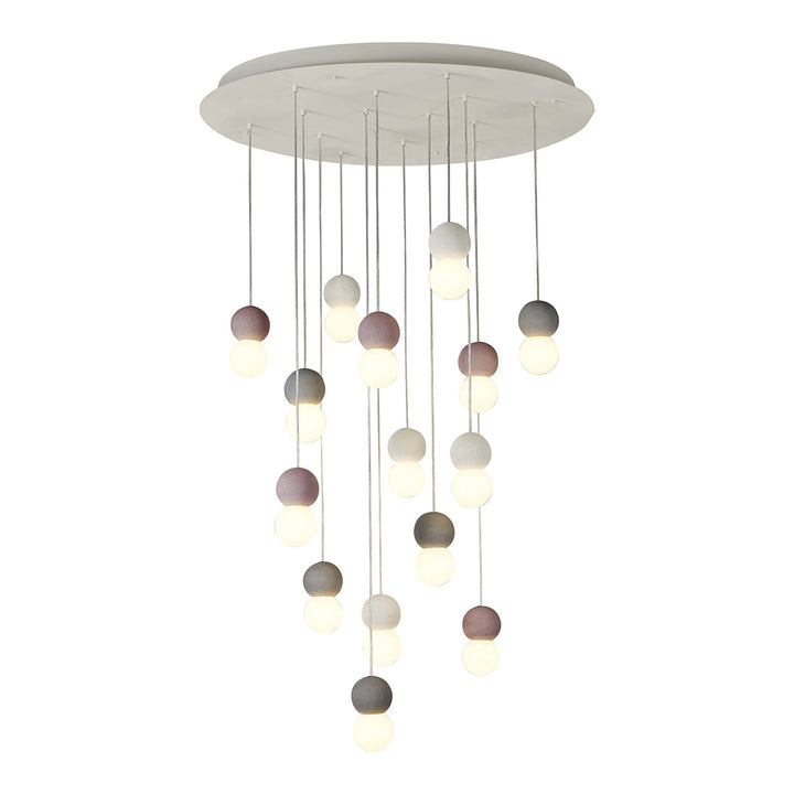 Mantra M7620 Galaxia Pendant Round 15 Light White/Grey/Red Cement