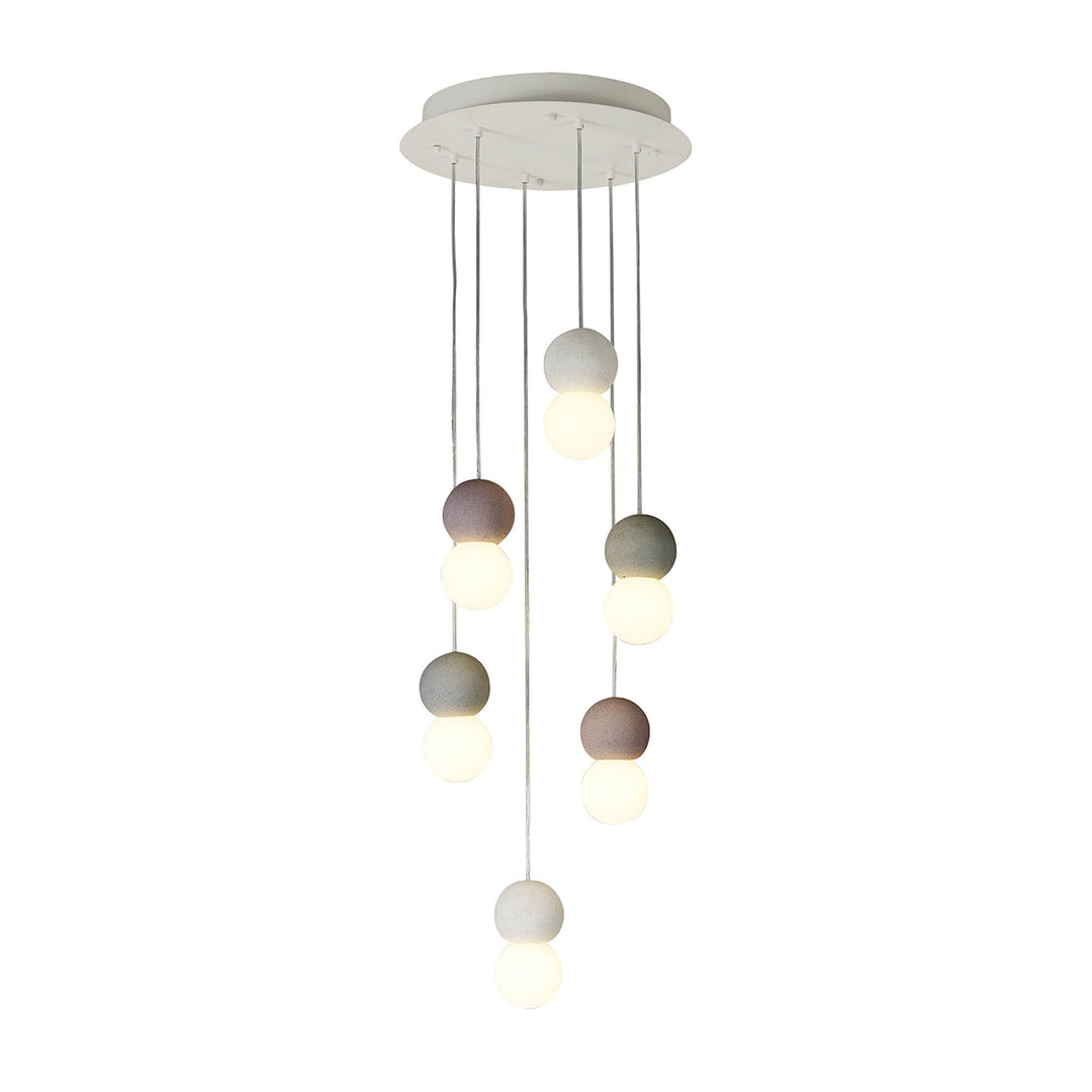 Mantra M7622 Galaxia Pendant Round 6 Light White/Grey/Red Cement