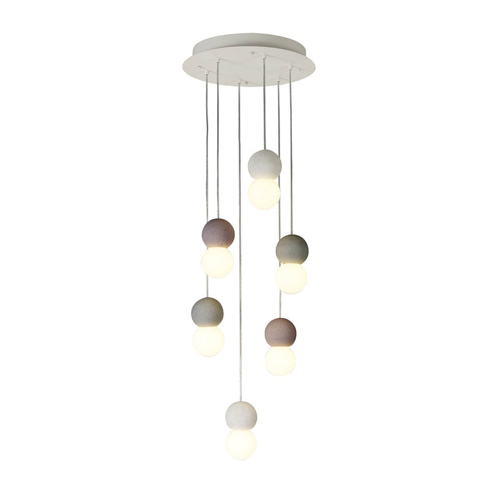 Mantra M7622 Galaxia Pendant Round 6 Light White/Grey/Red Cement