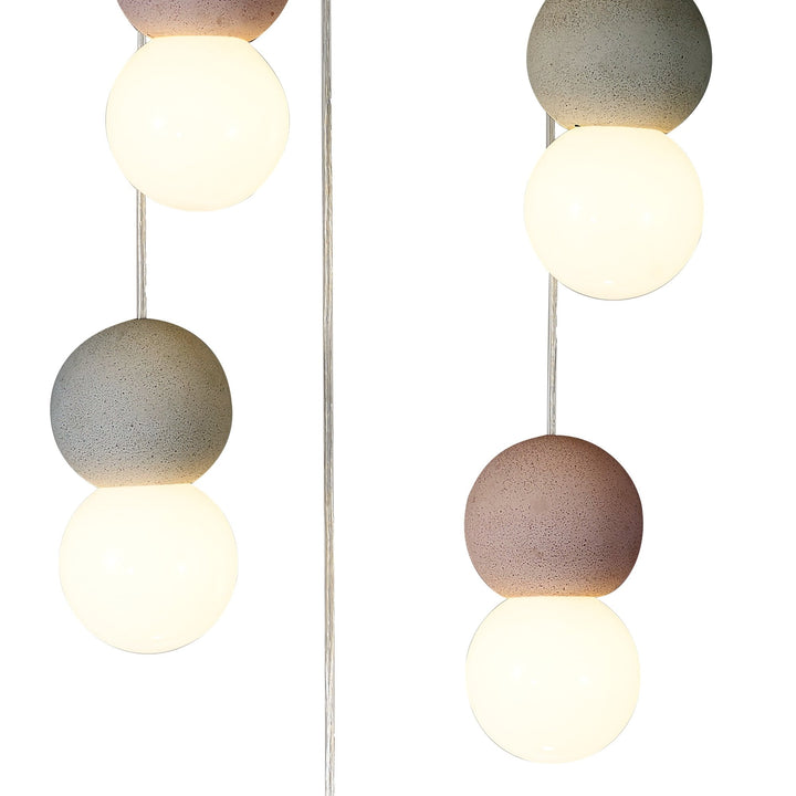 Mantra M7622 Galaxia Pendant Round 6 Light White/Grey/Red Cement
