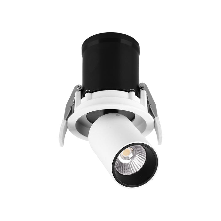 Mantra M7829 Garda Retractable Recessed Swivel Spotlight 7W Matt White & Black