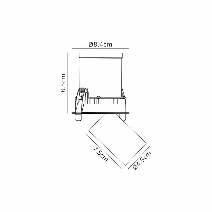 Mantra M6401 Garda Retractable Recessed Swivel Spotlight 7W Matt White & Black