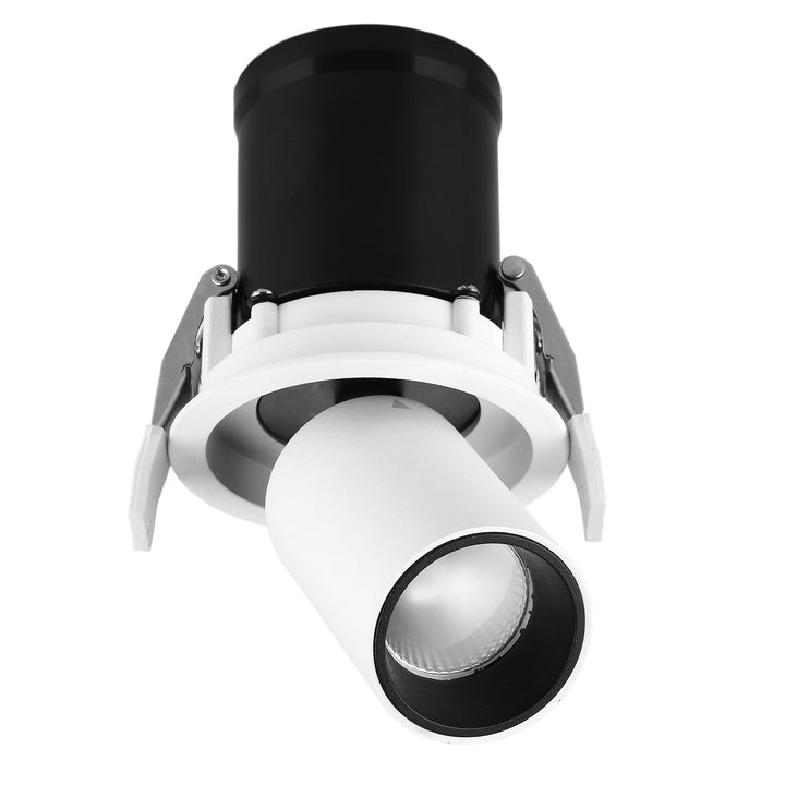 Mantra M6401 Garda Retractable Recessed Swivel Spotlight 7W Matt White & Black