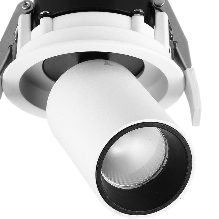 Mantra M6401 Garda Retractable Recessed Swivel Spotlight 7W Matt White & Black