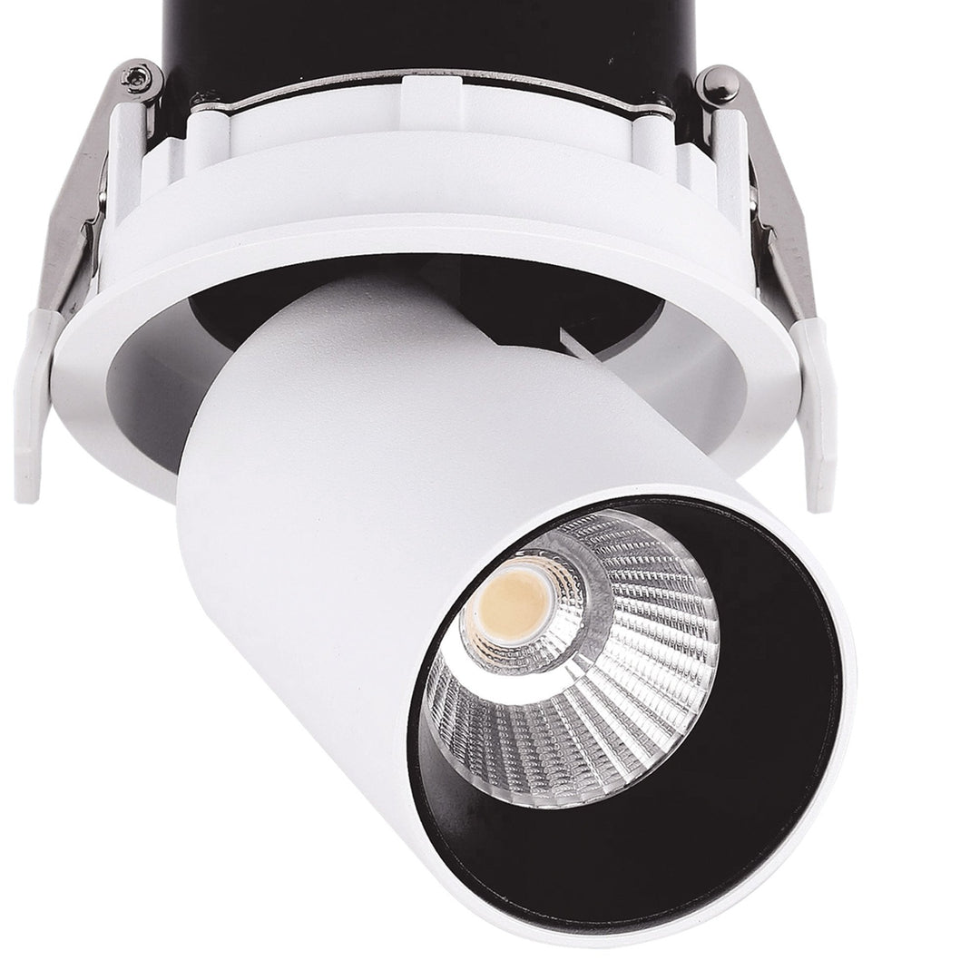Mantra M7830 Garda Retractable Recessed Swivel Spotlight 12W Matt White & Black