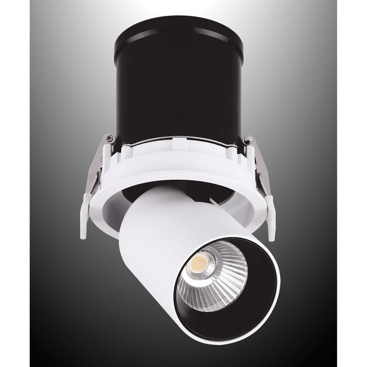 Mantra M6403 Garda Retractable Recessed Swivel Spotlight 12W Matt White & Black