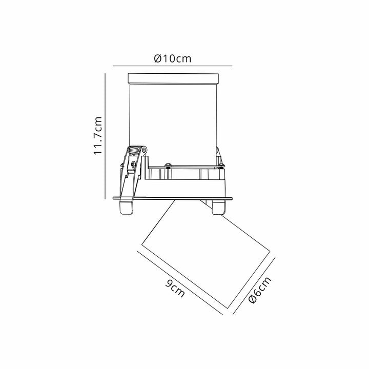 Mantra M6402 Garda Retractable Recessed Swivel Spotlight 12W Matt White & Black