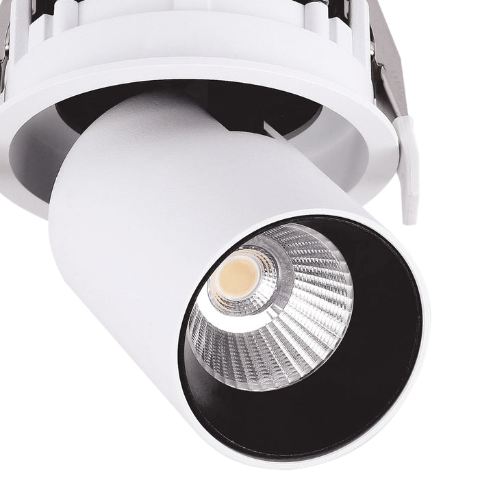 Mantra M6402 Garda Retractable Recessed Swivel Spotlight 12W Matt White & Black