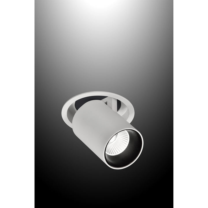 Mantra M6402 Garda Retractable Recessed Swivel Spotlight 12W Matt White & Black