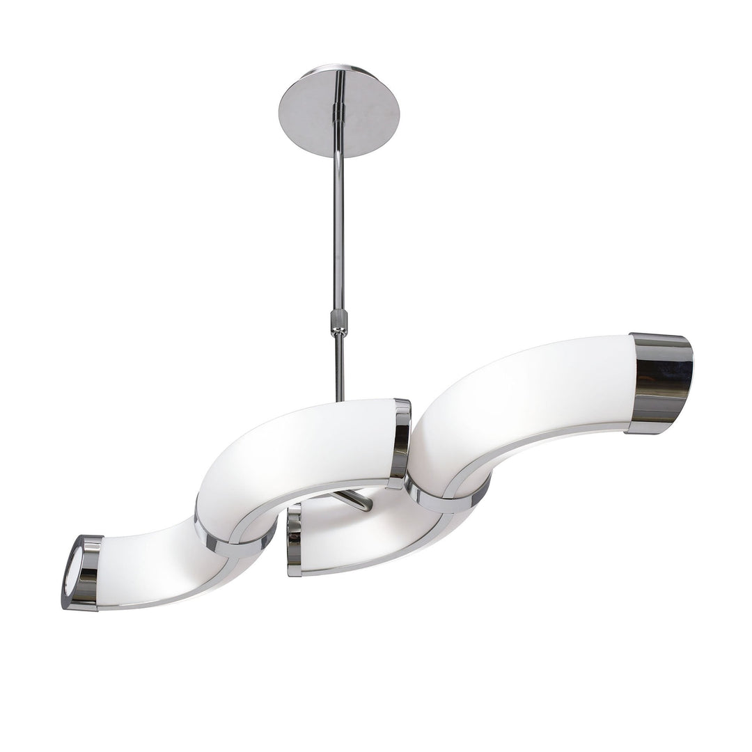 Mantra M8650/1 Guss Rectangular Pendant Convertible To Semi Flush 2 Arm GU10 4 Light Bar Polished Chrome/White Acrylic