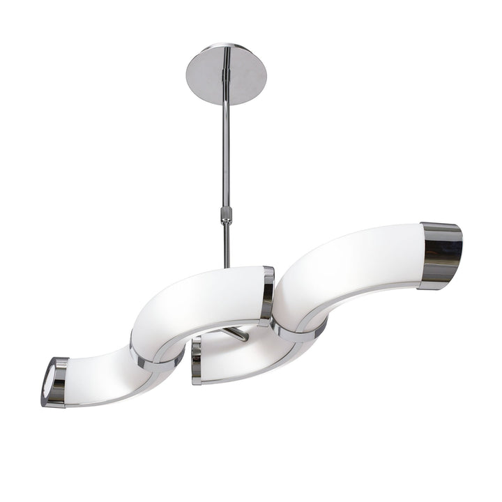 Mantra M8650/1 Guss Rectangular Pendant Convertible To Semi Flush 2 Arm GU10 4 Light Bar Polished Chrome/White Acrylic