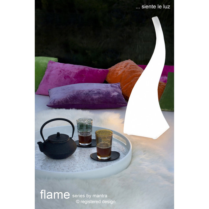 Mantra M1327 Flame Table Lamp 1 Light E27 Large Indoor Opal White