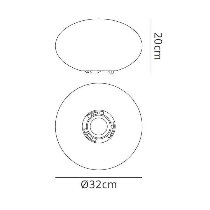 Mantra M1330 Huevo Oval Table Lamp 1 Light E27 Outdoor Opal White