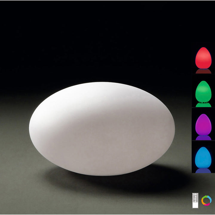 Mantra M1383 Huevo Oval Table Lamp Induction LED RGB Outdoor Opal White