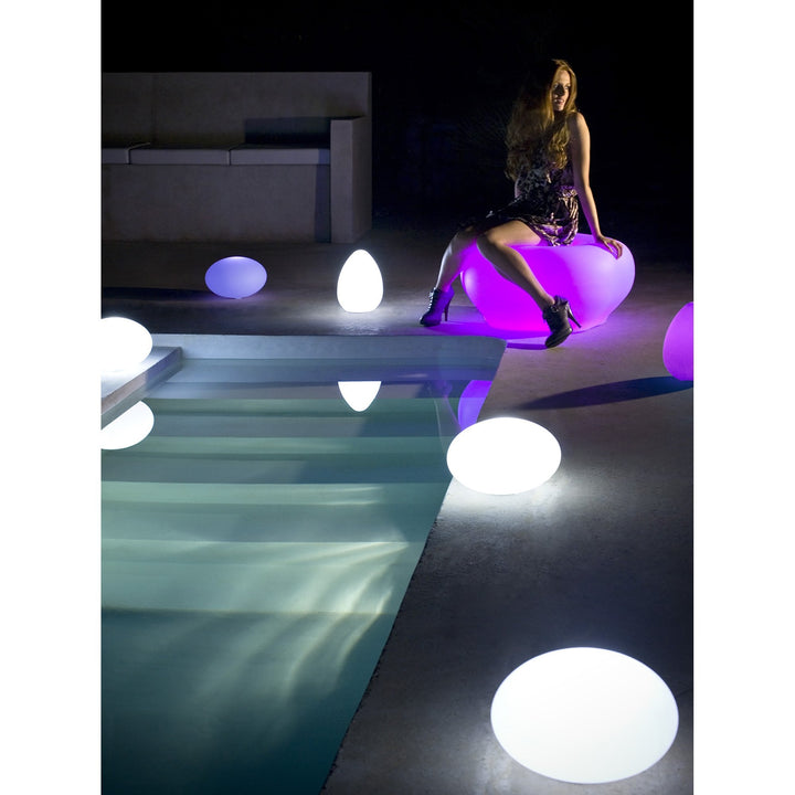 Mantra M1388 Huevo Ball Table Lamp 1 Light E27 Small Outdoor Opal White