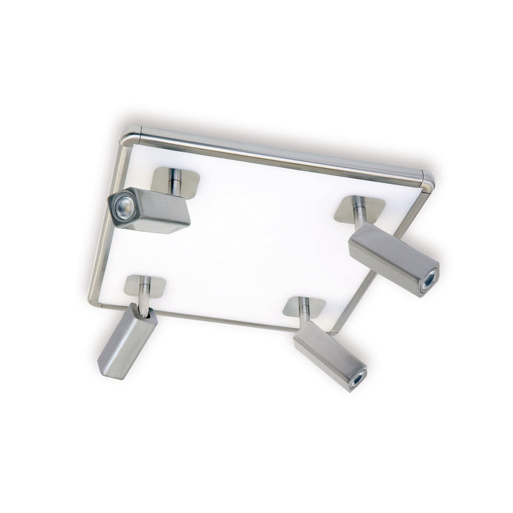 Mantra M5250 Ibiza Ceiling Light 4 Spotlights LED Square Satin Nickel
