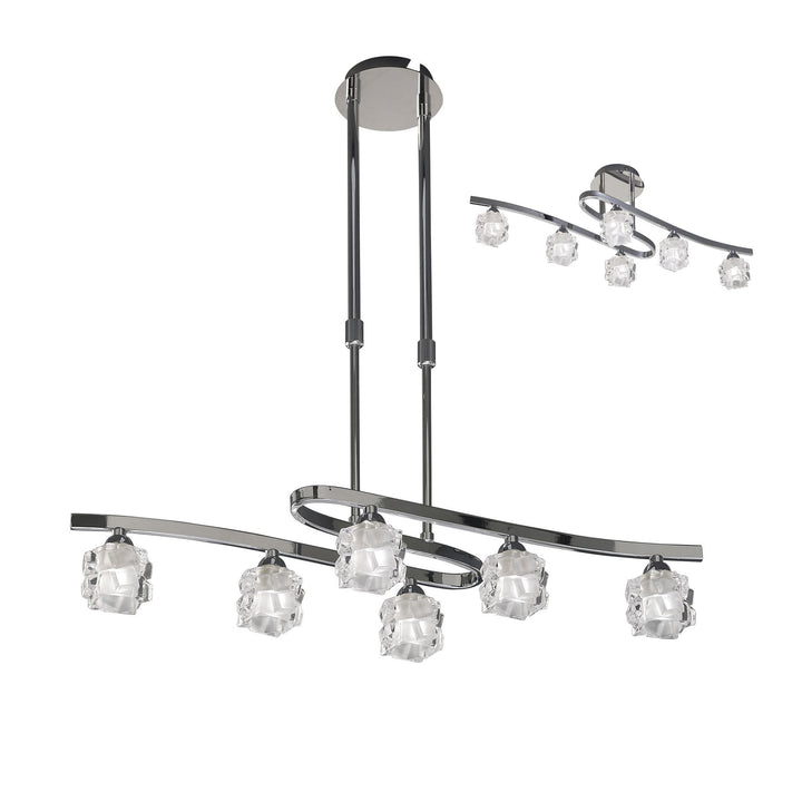 Mantra M1841 Ice Pendant 6 Light Polished Chrome