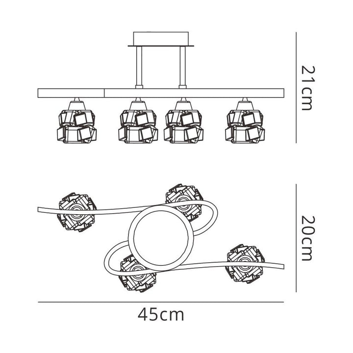 Mantra M1843 Ice Ceiling 4 Light Polished Chrome