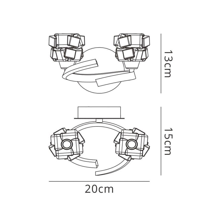 Mantra M1844/S Ice Switched Wall Light 2 Light Polished Chrome