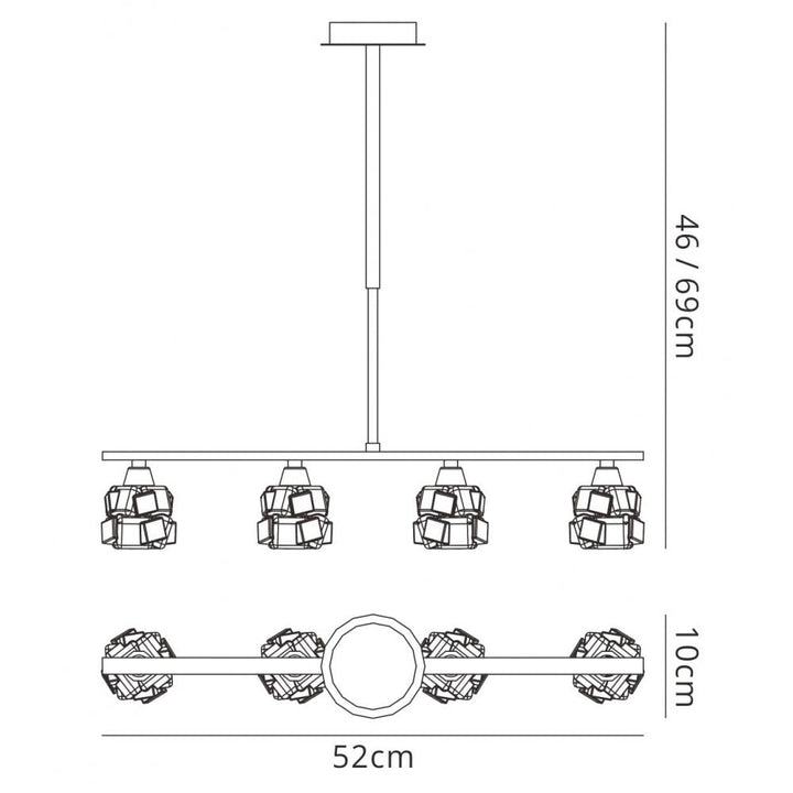 Mantra M1847 Ice Pendant 4 Light Polished Chrome