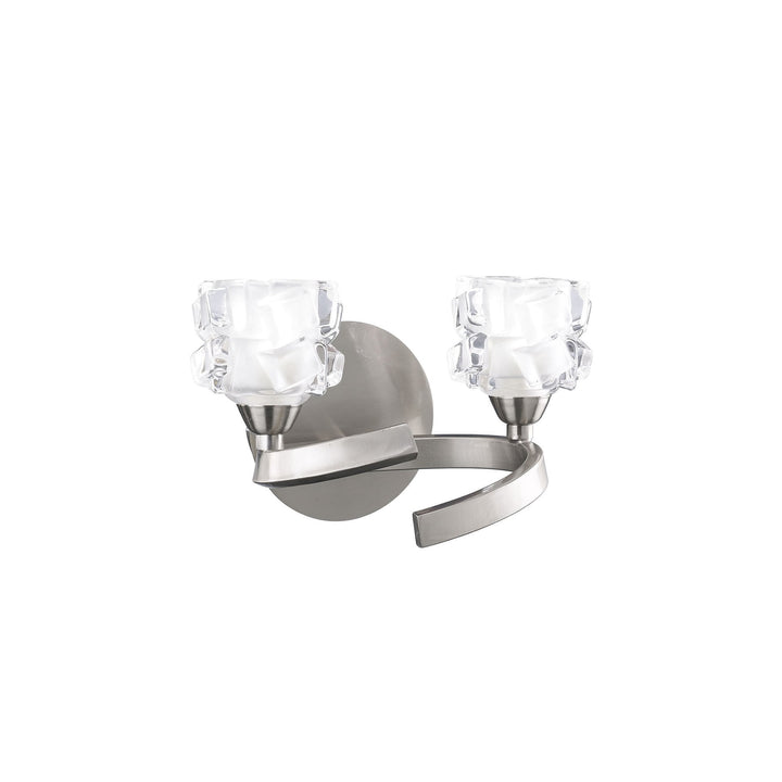 Mantra M1854/S Ice Wall Lamp Switched 2 Light Satin Nickel
