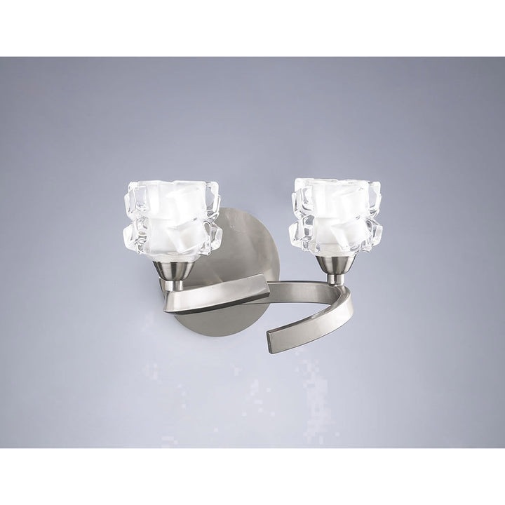 Mantra M1854/S Ice Wall Lamp Switched 2 Light Satin Nickel