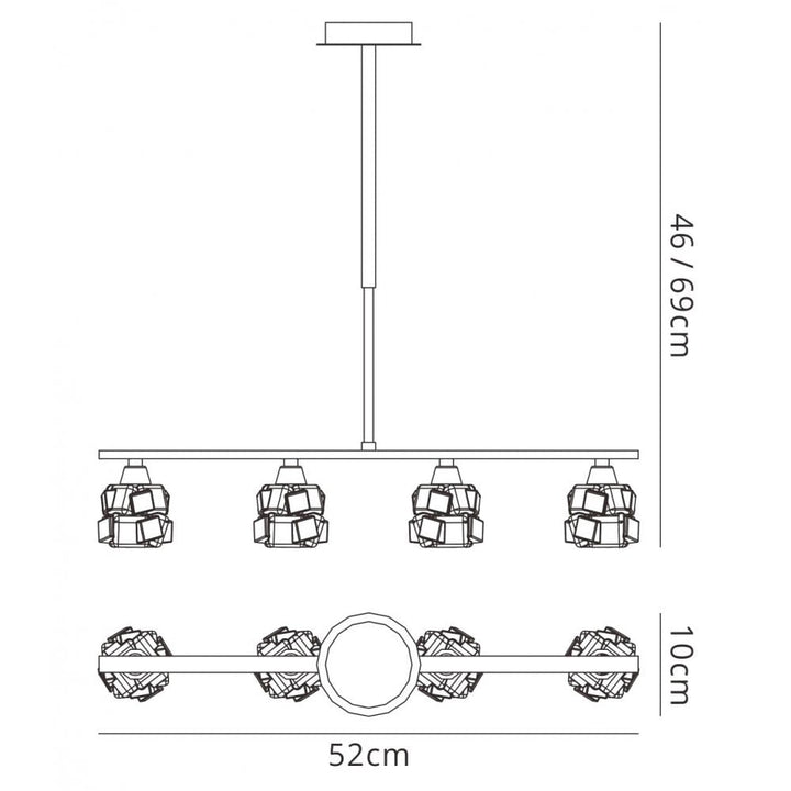 Mantra M1857 Ice Pendant Light Nickel