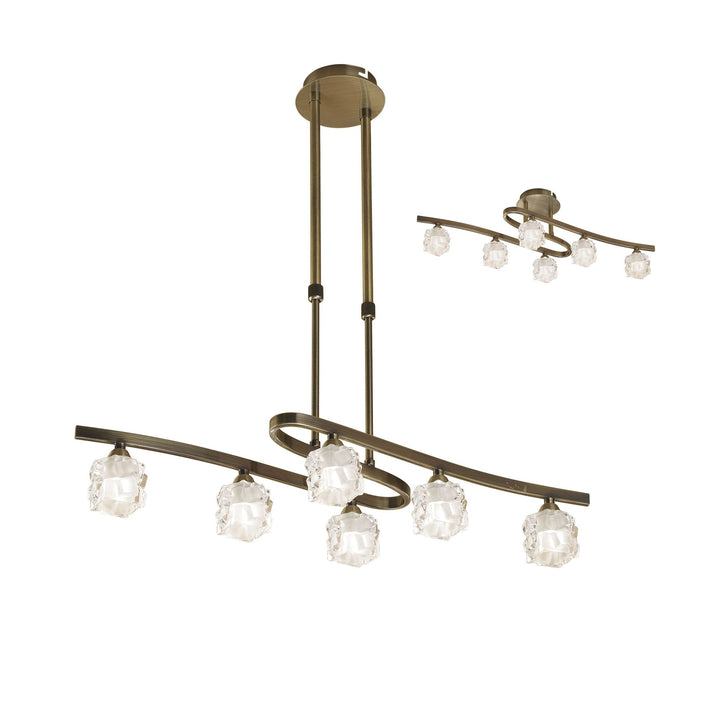 Mantra M1861 Ice Pendant 6 Light Antique Brass