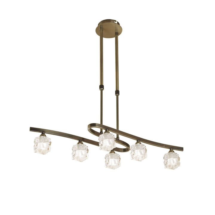 Mantra M1861 Ice Pendant 6 Light Antique Brass
