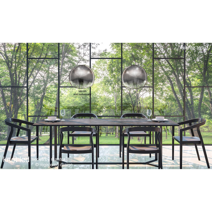 Mantra M6189 Lens Linear Pendant 3 Light Chrome Glass
