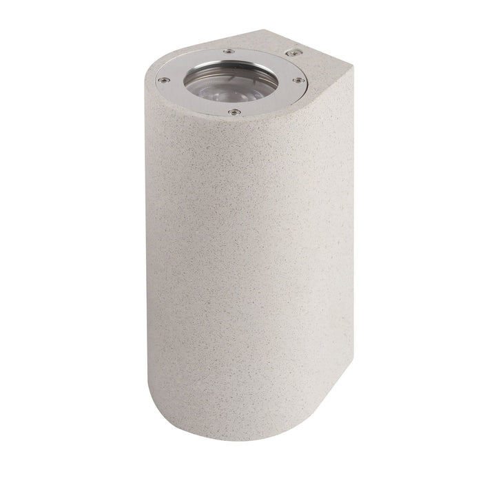 Mantra M7180 Levi Outdoor Round Wall Lamp 2 Light White Concrete