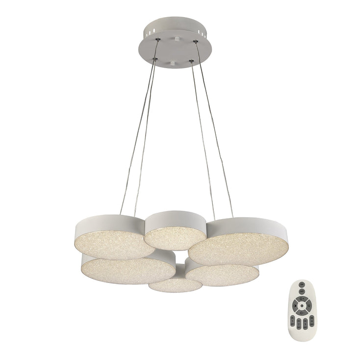 Mantra M5761 Lunas Pendant 61cm Diameter 54W LED RF Remote Control White