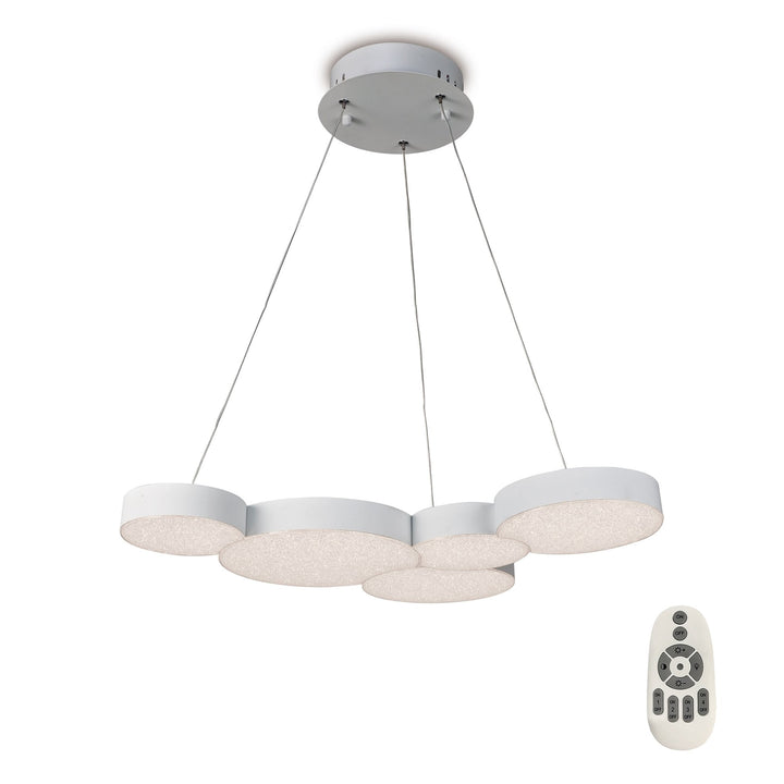 Mantra M5762 Lunas Pendant 63.5cm x 46.3cm 43W LED RF Remote Control White