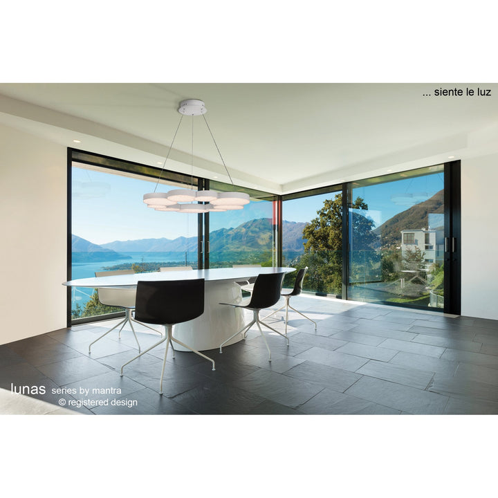 Mantra M5764 Lunas Flush Ceiling 61cm Diameter 54W LED RF Remote Control White