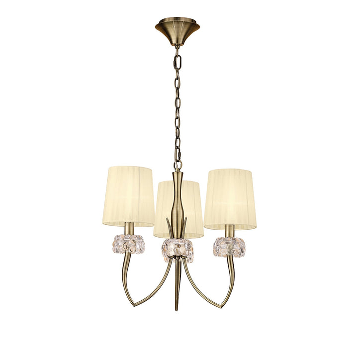 Mantra M4633AB Loewe Pendant 3 Light Antique Brass