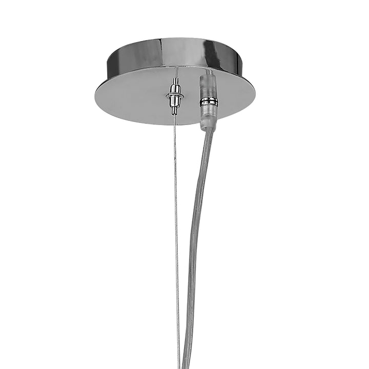Mantra M4639 Loewe Single Pendant 3 Light Polished Chrome Cream Shade