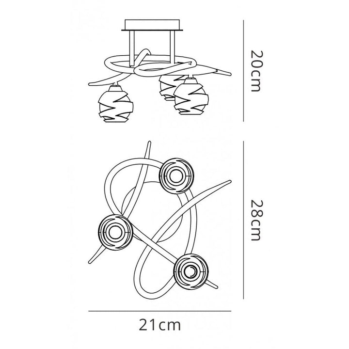 Mantra M1804 Loop Ceiling 3 Light Polished Chrome