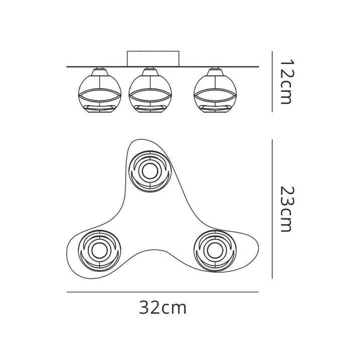 Mantra M1808 Loop Ceiling 3 Light Polished Chrome