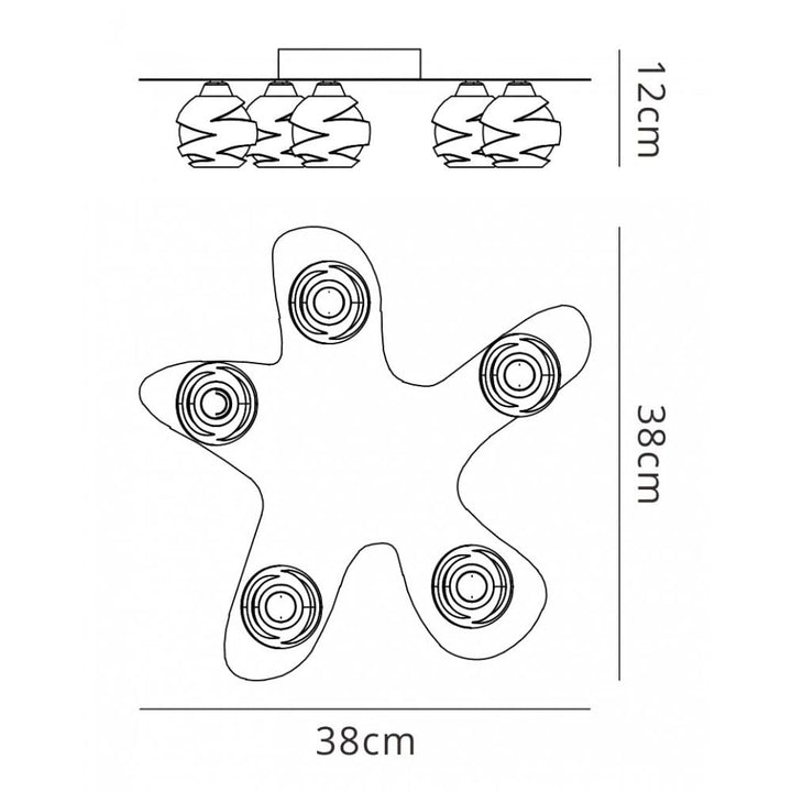 Mantra M1809 Loop Ceiling 5 Light Polished Chrome