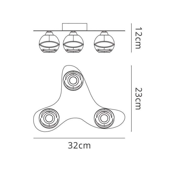 Mantra M1828 Loop Ceiling 3 Light Antique Brass